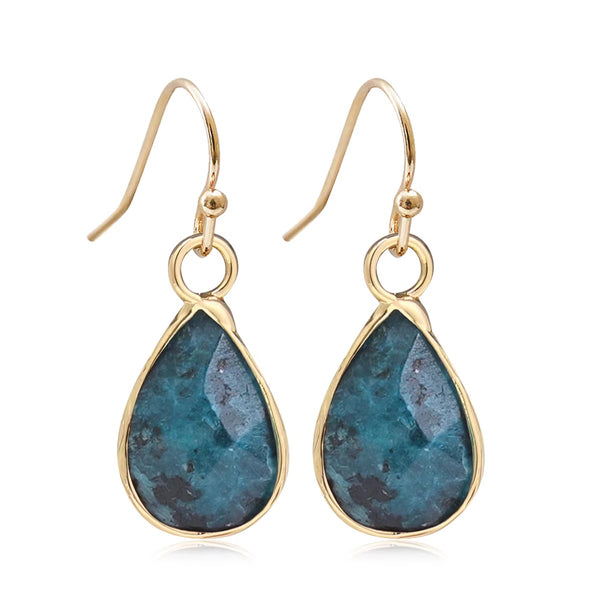 Coloured Stone Fashion Earrings - Ocean Blue