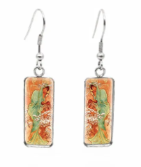 Enamel Art Earrings - Mucha - Four Seasons