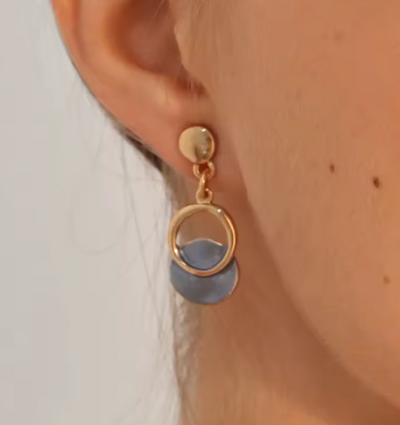 Random Petal Disc Necklace & Matching Earrings - Multi