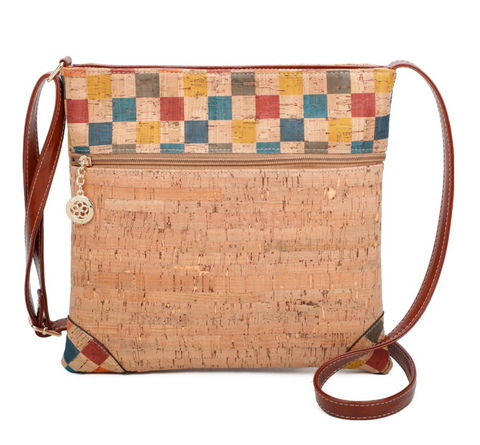 Cross Body Bag with Flash of Coloured Tiles