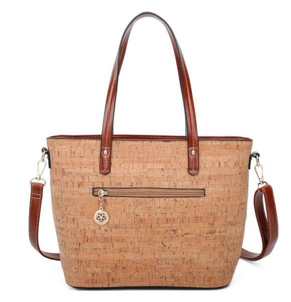 Cork Tote Bag with Flash of Floral