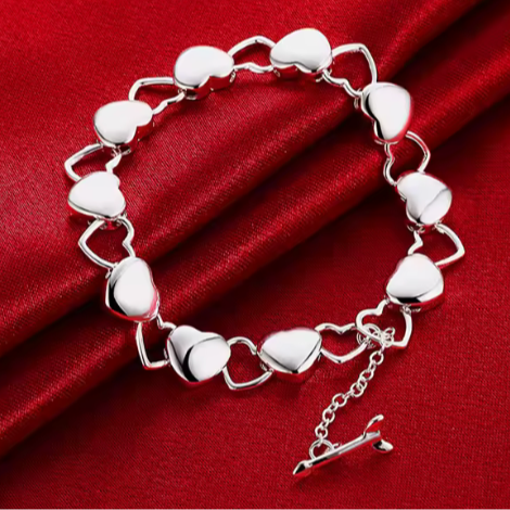 Small Hearts Silver Bracelet