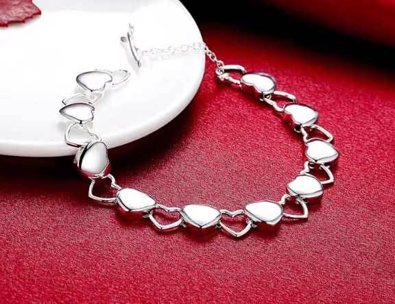 Small Hearts Silver Bracelet