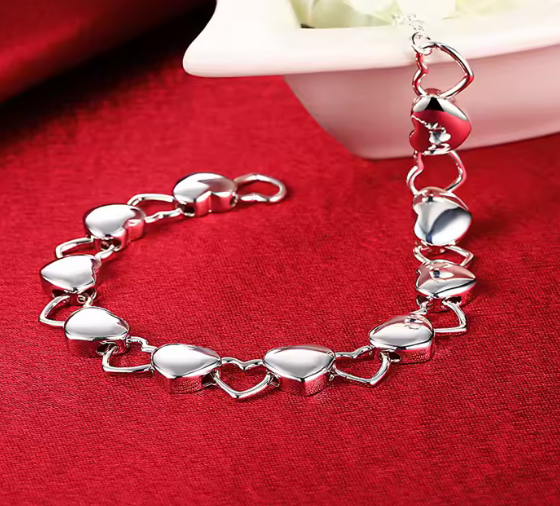 Small Hearts Silver Bracelet