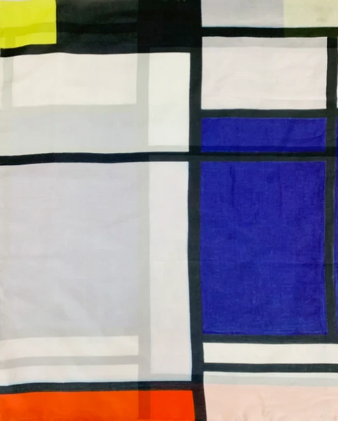 Mondrian Abstract Art Geometric Composition Silk Scarf