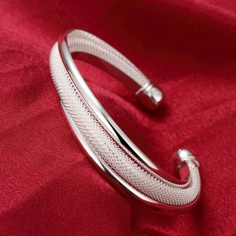 Adjustable  Bangle Silver Bracelet