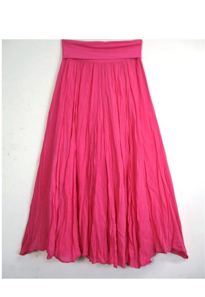 Plain Cotton Skirt - Fuchsia