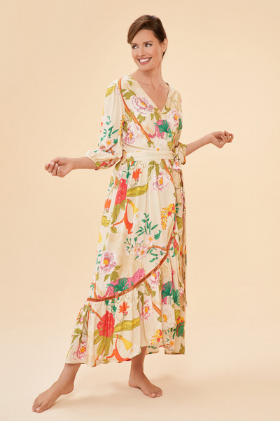 Tropical Flora & Fauna Dress Coconut - NEW!