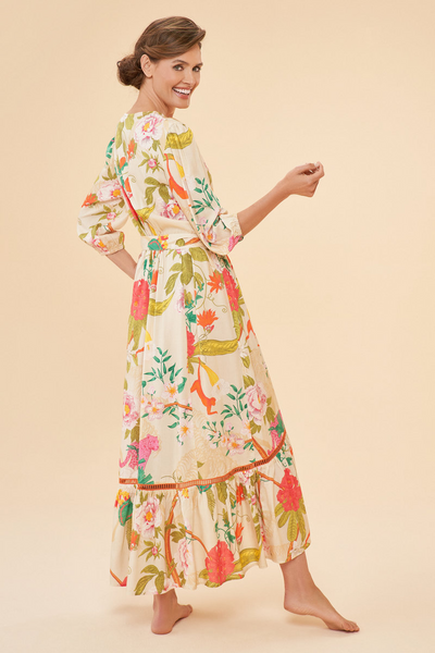 Tropical Flora & Fauna Dress Coconut - NEW!