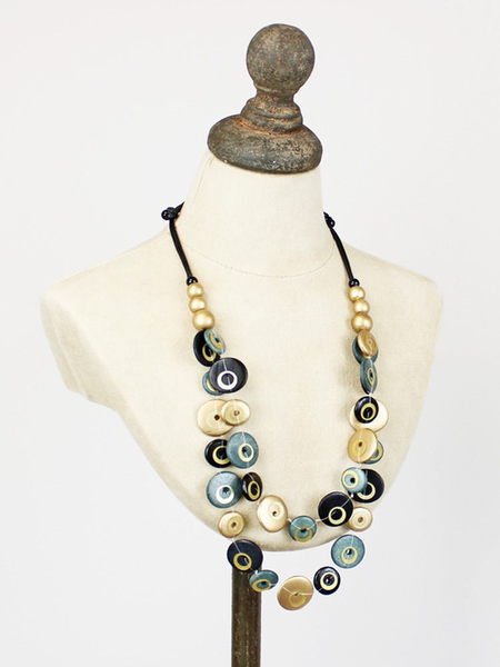 Wooden Graduating Disc Necklace Orange (Copy)