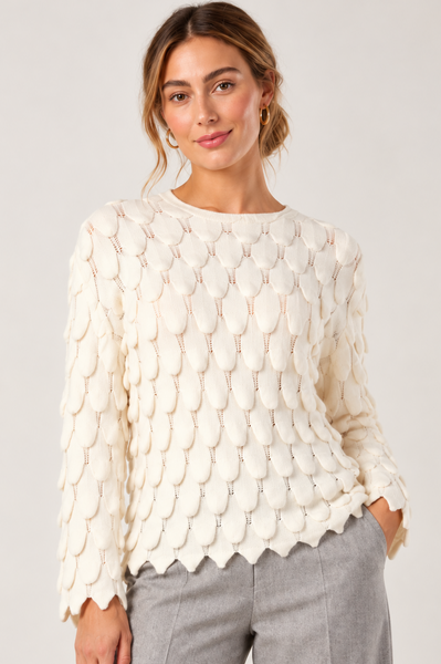 3D Petal Knit - Winter White