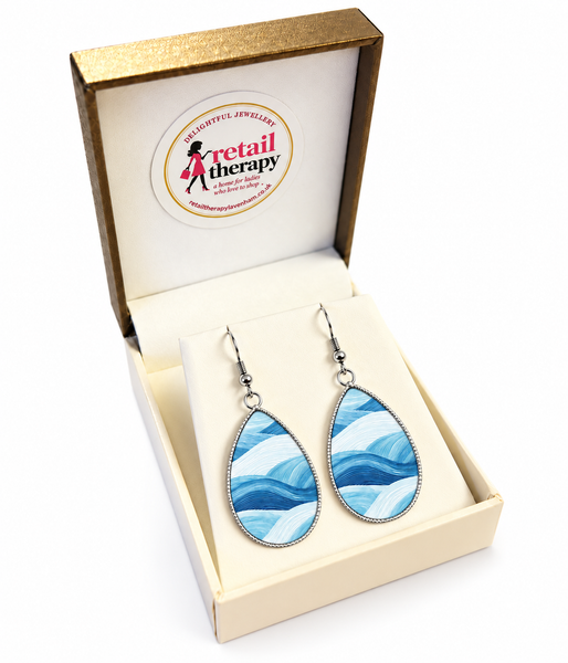 Hokusai Earrings - Blue