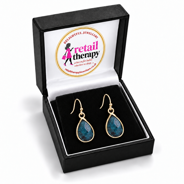 Coloured Stone Fashion Earrings - Ocean Blue