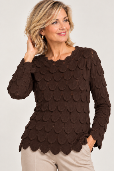 3D Petal Knit - Chocolate