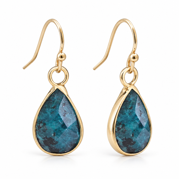 Coloured Stone Fashion Earrings - Ocean Blue