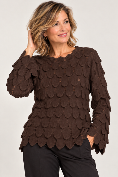 3D Petal Knit - Chocolate