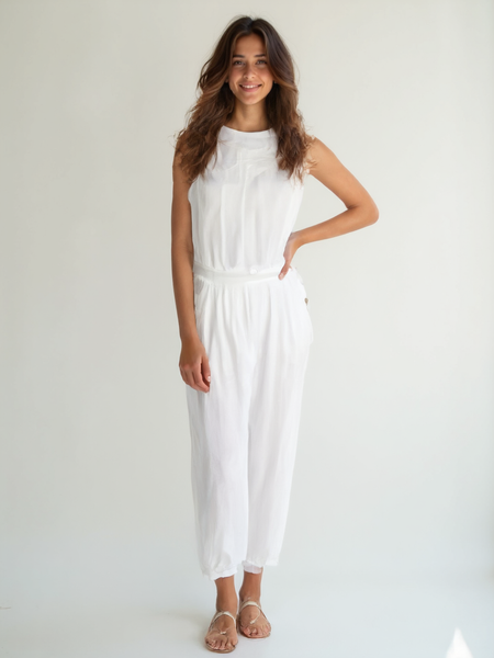 3 Button Trousers - White