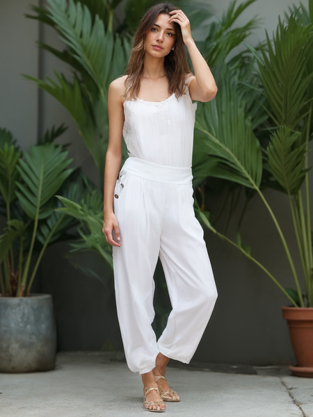 3 Button Trousers - White
