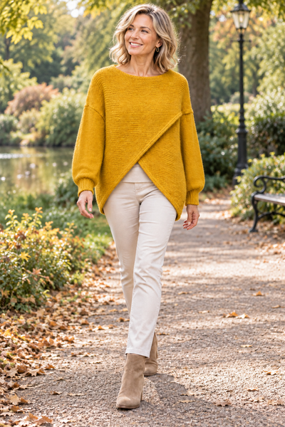 Cross Over Knit - Mustard
