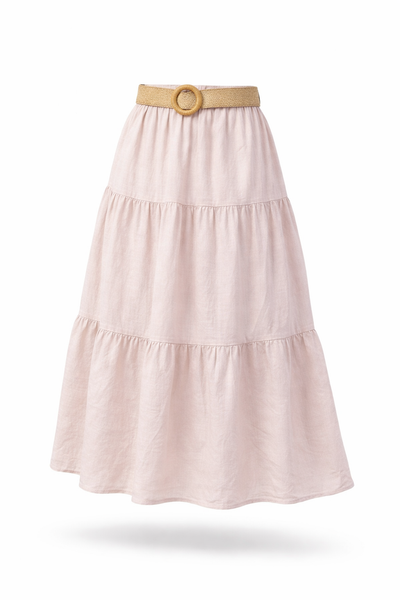Belted Skirt - Baby Pink