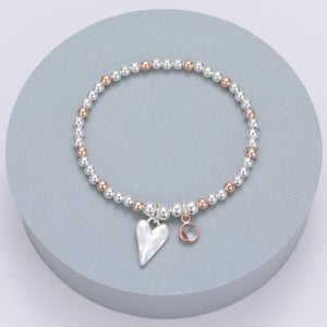 Heart & Silver with Rose Gold Bracelet
