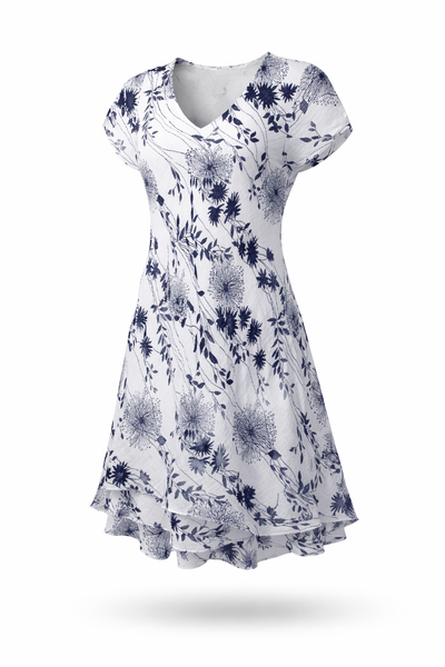 Carol Layered Dandelion Dress - White