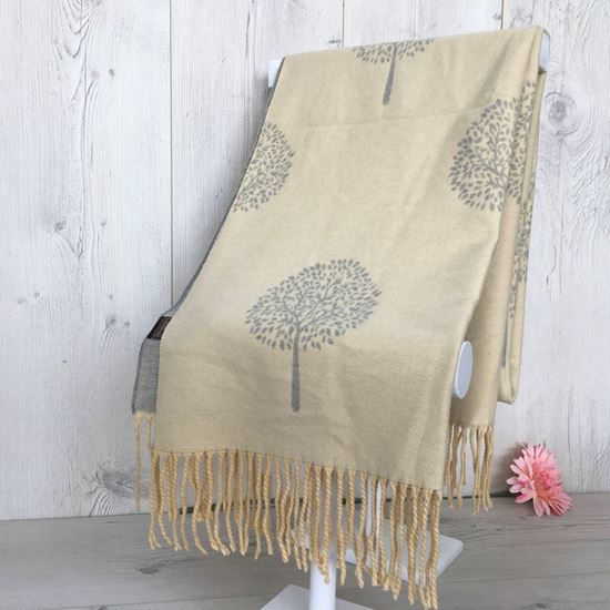 Pashmina - Mulberry Tree of Life - Beige