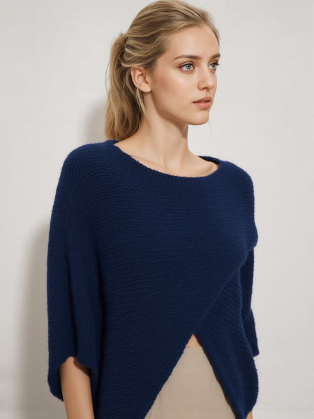 Cross Over Knit - Navy