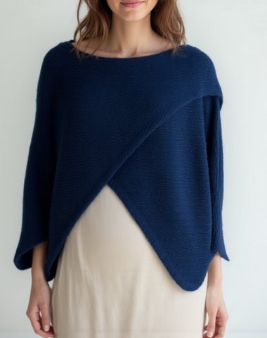 Cross Over Knit - Navy