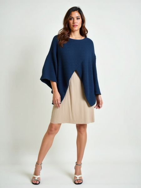 Cross Over Knit - Navy