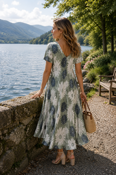 Bold Daisy Dress - Khaki