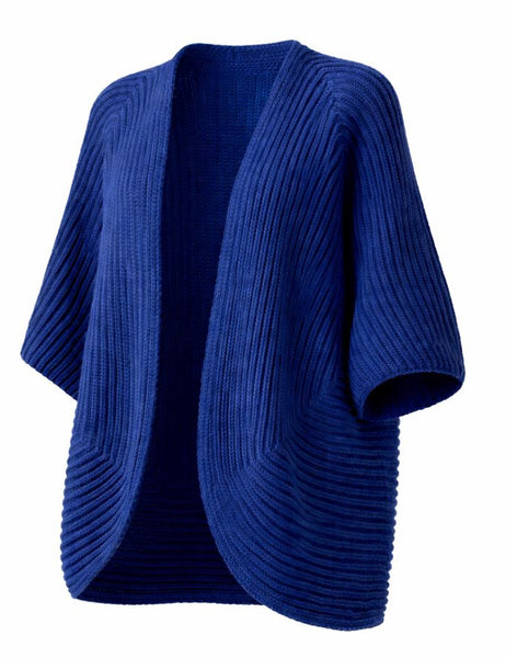 Knitted Kimono Jacket - Navy