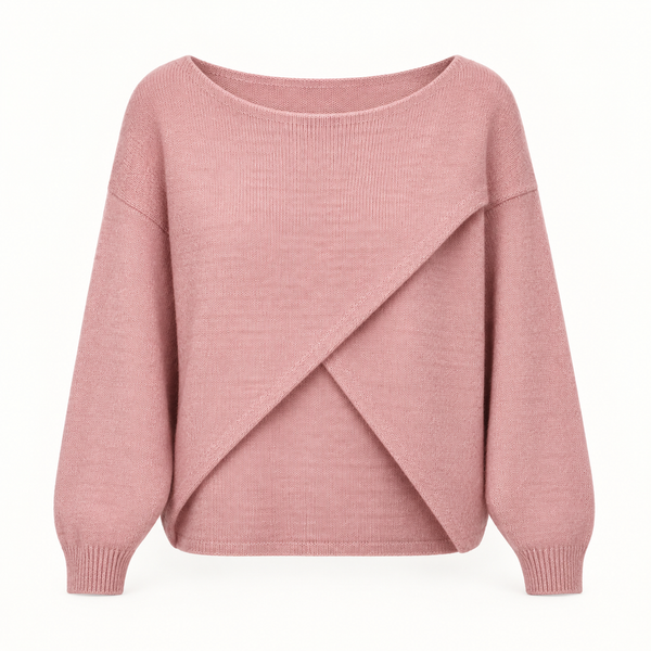 Cross Over Knit - Blush Pink
