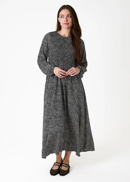Cobbled Spotty Dress - Black & White