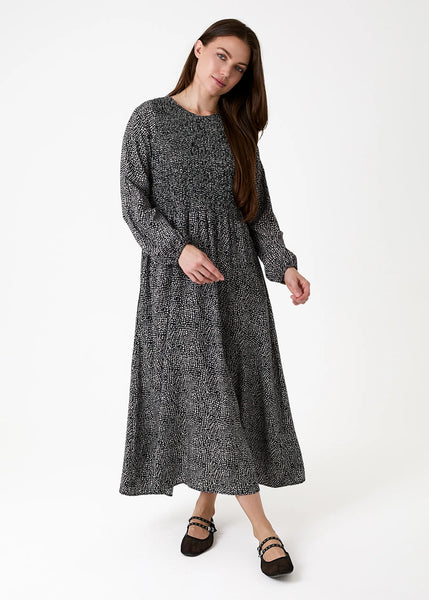Cobbled Spotty Dress - Black & White