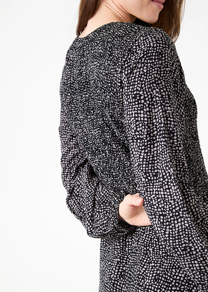 Cobbled Spotty Dress - Black & White