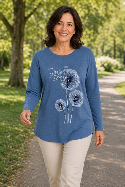 Embellished Dandelion Knit - Teal