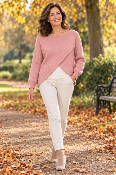 Cross Over Knit - Blush Pink