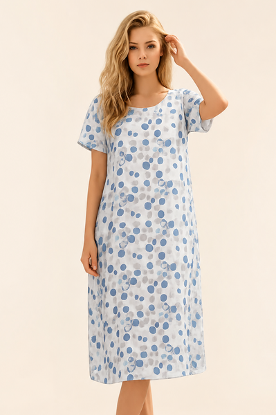Random Dotty Print Dress - White