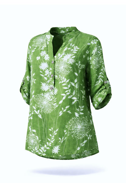 Dandelion Printed Top - Green