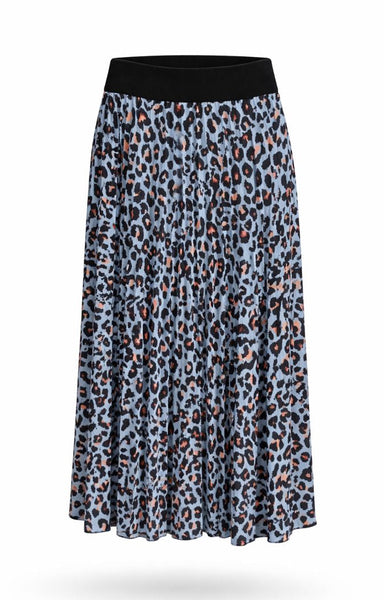 Animal Print Skirt - Blue
