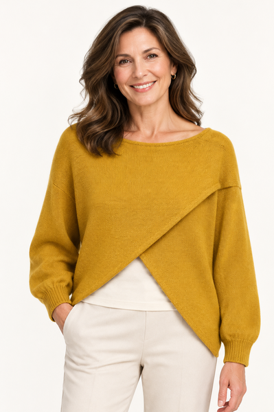 Cross Over Knit - Mustard