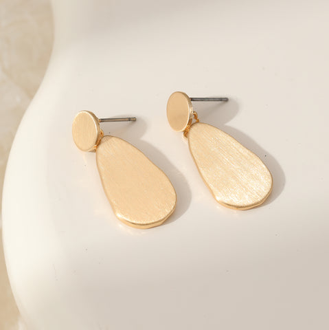 Matt Finish Gold Drop Earrings