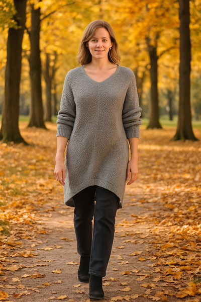 Cable Knit Tunic - Grey