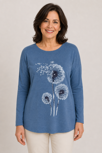 Embellished Dandelion Knit - Teal