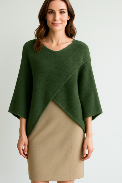 Cross Over Knit - Khaki