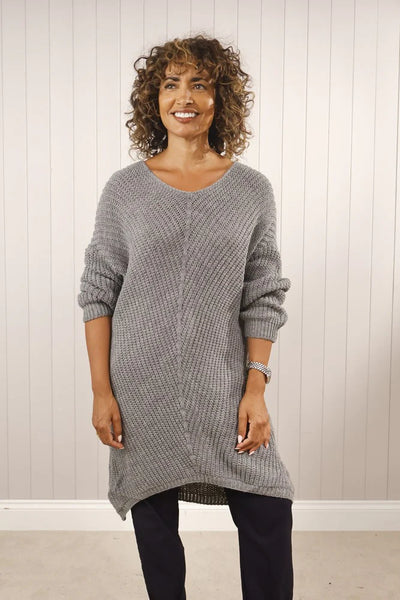 Cable Knit Tunic - Grey