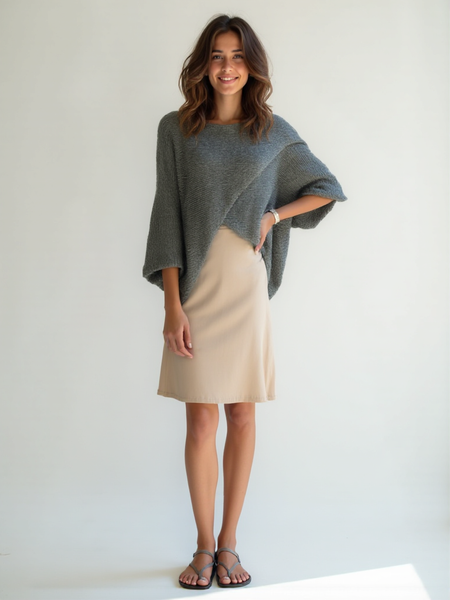 Cross Over Knit - Grey