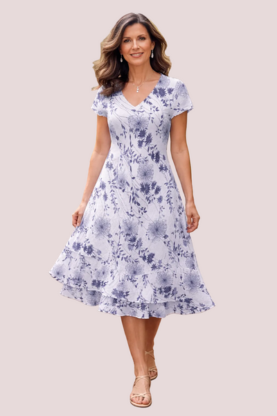 Carol Layered Dandelion Dress - White