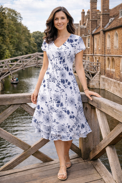 Carol Layered Dandelion Dress - White